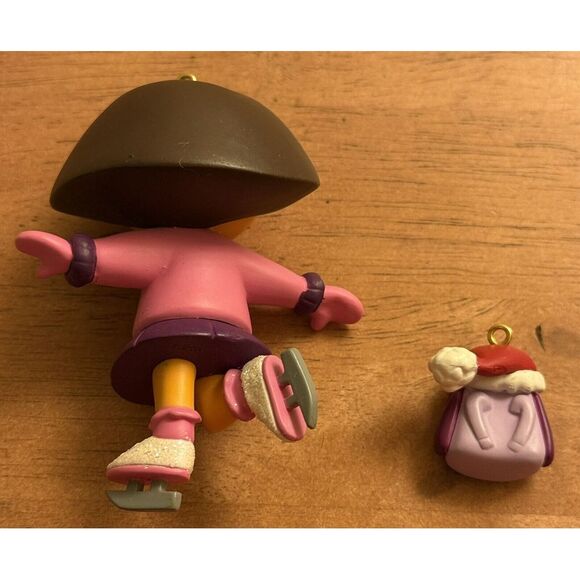 Dora the Explorer On Skates & Dora BACKPACK Christmas Ornaments, 2007 - Picture 2 of 2